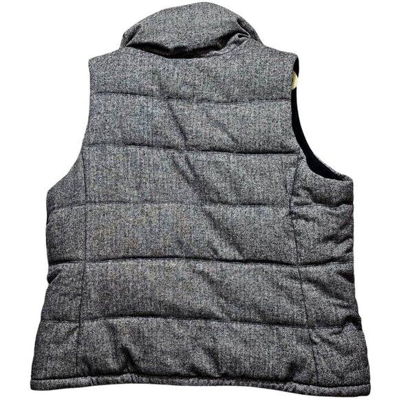 Old Navy Gray Herringbone Quilted Puffer Vest XXL With Zip Closure & Pockets - Picture 3 of 11